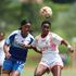 Lydia Waganda (left) of Gaspo Women vies for the ball with Ketsia Ikhungu of Ulinzi Starlets 