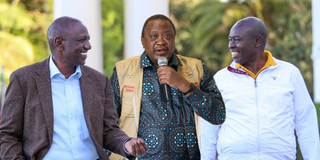 William Ruto, Uhuru Kenyatta and Rigathi Gachagua