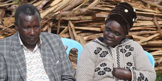 The parents of Rodgers Kipruto- Jonathan Kosgei, his wife Leah Kosgei at their Chirchir farm home, Kesses, Uasin Gishu county