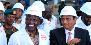 President William Ruto with Devki Group boss Narendra Raval