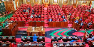 A session ongoing at the National Assembly Chambers, Parliament Buildings 