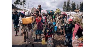 people flee goma drc m23