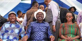 Azimio leaders Kalonzo Musyoka, Raila Odinga and Martha Karua 