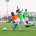 Boniface Omondi (left) vies for the ball with Luke Otiala