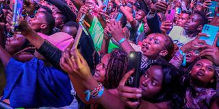 Revellers at the Kenyatta International Convention Centre on March 4, 2023, during the Shoke Shoke festival.