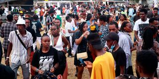 Revelers during the Thriftsocial event held Waterfront â€“ Karen in Nairobi on Sunday, February 07, 2021. 