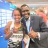 Kenya's Faith Kipyegon poses for a photo with National Olympic Committtee of Kenya (NOC-K) President Paul Tergat 