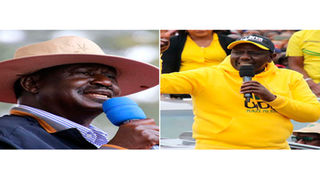 Azimio leader Raila Odinga (left) and President William Ruto. 