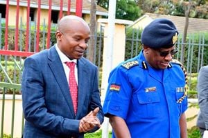 Interior CS Kithure KIndiki and Police IG Jpahet Koome.