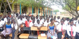 Students of Turkwel Gorge Secondary School in West Pokot county on November, 24, 2022