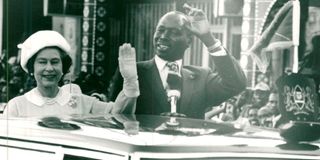 Queen Elizabeth II and former President Daniel arap Moi
