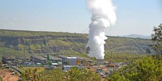 A geothermal power plant in Menengai, Nakuru County