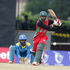 Kenya captain Rakep Patel plays a delivery away from Rwanda's wicketkeeper Ndikubwimana Didier