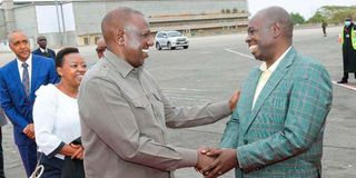 President William Ruto with his Deputy Rigathi Gachagua at JKIA 