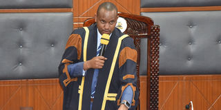 Uasin Gishu County Assembly Speaker Philip Muigei at the county assembly on June 20, 2023.