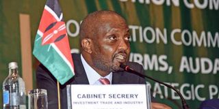 Investment, Trade and Industry Cabinet Secretary Moses Kuria 