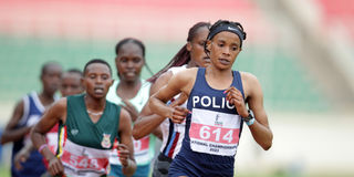 Beatrice Chepkoech takes part in the women's 5,000m race 