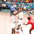 Kenya Prisons outside hitter Dennis Esokon goes for attack