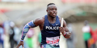 Ferdinand Omanyala charges in men's 4x100m relay final