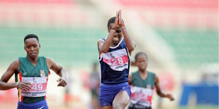 Pamela Kosgei (right) beats Caren Chebet to win women's 3000m steeplechase final race 