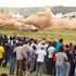 Fans parade to have a view of the WRC Safari Rally 
