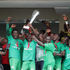 Gor Mahia players celebrate with the trophy