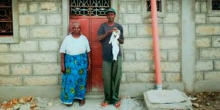 Paul Kamau Kitheka with his late mother, Agnes Mueni.
