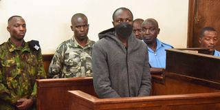 Jackton Odhiambo (centre), the main suspect in the killing of LGBTQ activist Edwin Kiprotich Kipruto alias Chiloba