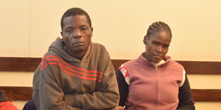 Teresia Moraa and James Otieno at the Makadara Law Courts.