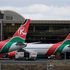 A Kenya Airways plane at the Jomo Kenyatta International Airport