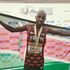 Kenya's Sebastian Sawe celebrates with the flag 