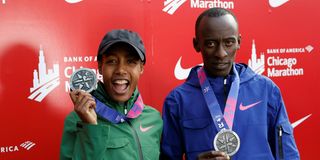 Sifan Hassan and Kelvin Kiptum