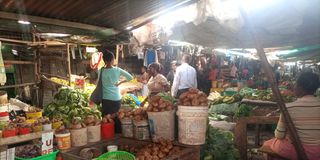 Kitengela makeshift retail market