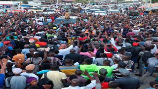 President William Ruto speaks in Mombasa