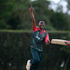 Kongonis Cricket Club's Emmanuel Bundi celebrates bowl out 