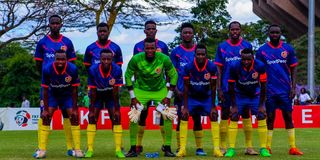 Murang'a Seal players line up for a team photo