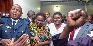 Meru Governor Kawira Mwangaza at Parliament Buildings