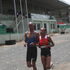 Nancy Chelangat (right) and her guide Geoffrey Rono compete in the women's 1,500 metres (T11) race