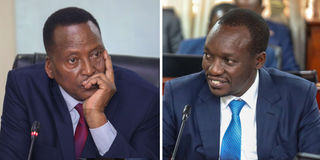 Kisii Governor Simba Arati and County Senator Richard Onyonka.