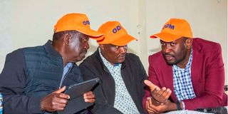 Raila Odinga at ODM meeting