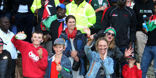 Rugby fans follow the action during the Safari 7s