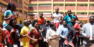 Top candidates in the KCPE examinations at Kakamega Hill School 