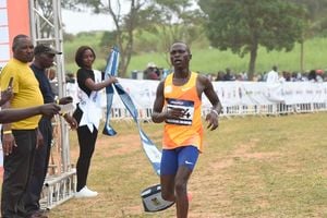 World Cross Country Junior Champion Ismail Kipkirui wins the 10km men’s race 