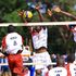 General Service Unit players Obadiah Kiptoo (left) and Emmanuel Kogo block an attack 