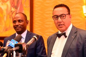 Treasury Cabinet Secretary Ukur Yattani and former Tourism counterpart Najib Balala 