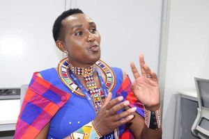 Jacqueline Koin, a Maasai climate and gender activist at COP28 in Dubai in December 2023.