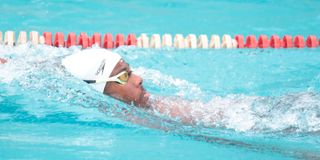 Kenyan swimmer Haniel Kudwoli
