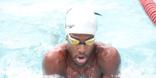 Kenyan swimmer Haniel Kudwoli