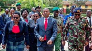 Interior CS Kithure Kindiki accompanied by PS Salome Beacco