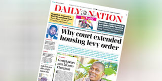 The front page of the January 5 Daily Nation.